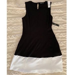 NY & Company Black & White Sleeveless Dress